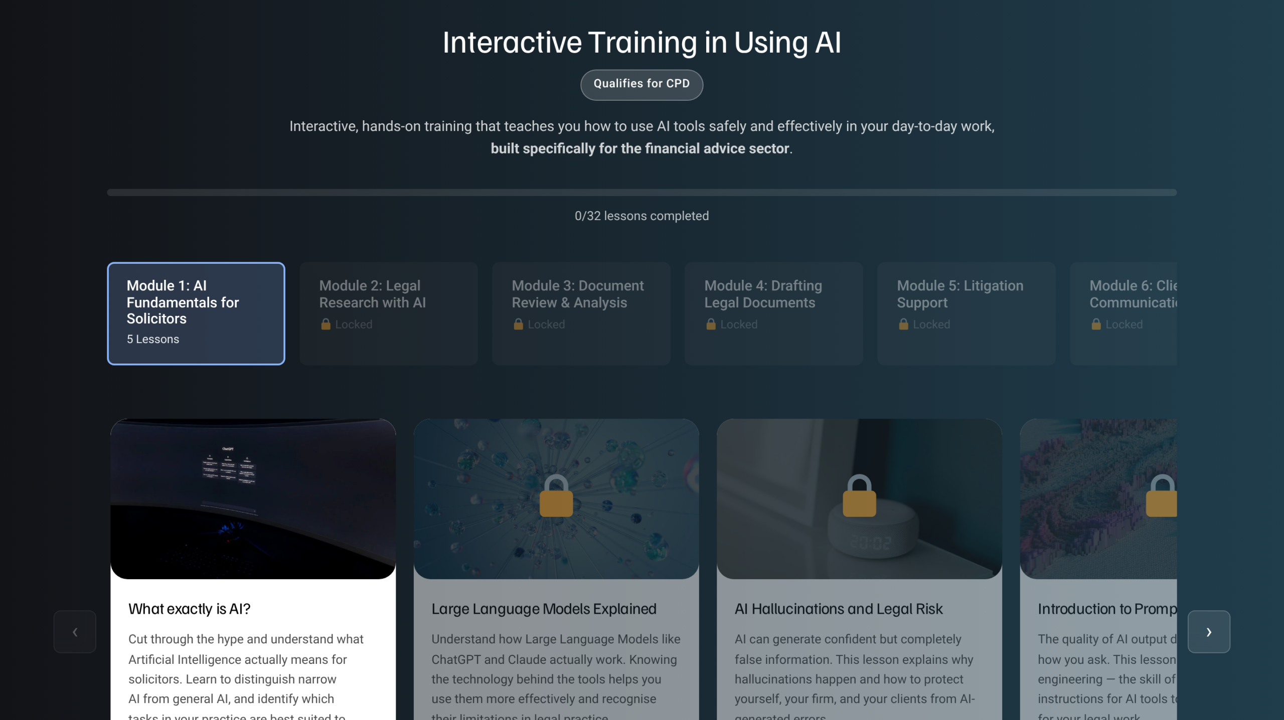 Module one of the solicitors AI training course